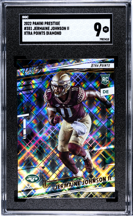 2022 Panini Prestige #351 Jermaine Johnson II Xtra Points Diamond RC SGC 9 — Front