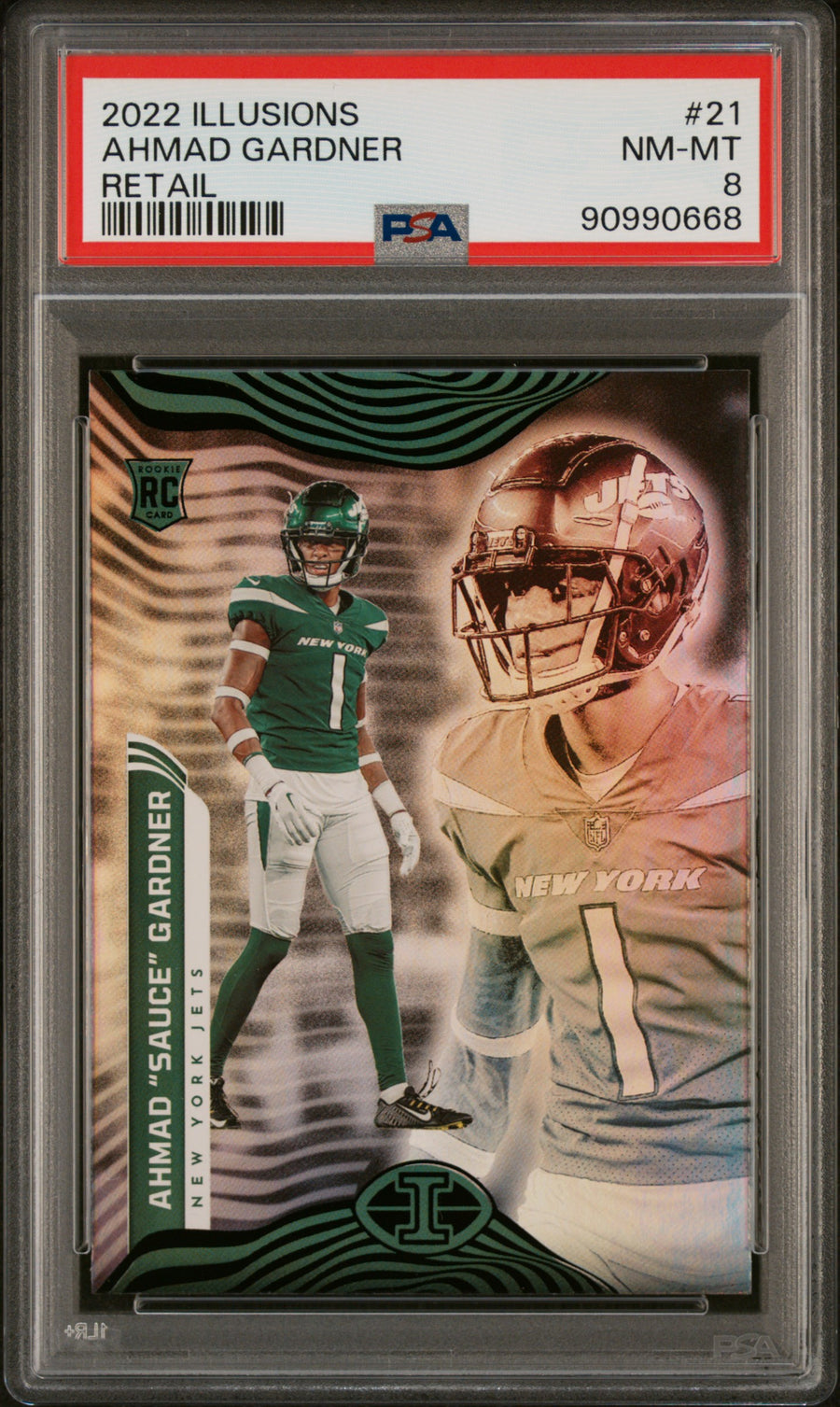 2022 Panini Illusions #21 Sauce Gardner Retail RC PSA 8 — Front