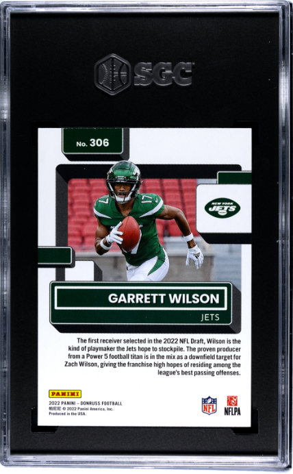 2022 Donruss #306 Garrett Wilson RR SGC 9.5 — Back
