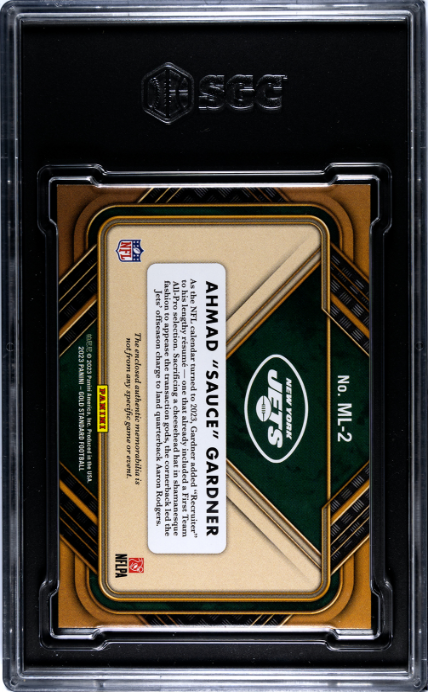 2023 Panini Gold Standard #ML-2 Ahmad Gardner Mother Lode Materials SGC 9 — Back