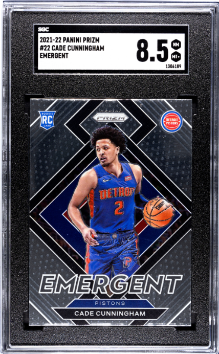 2021-22 Panini Prizm #22 Cade Cunningham Emergent RC SGC 8.5 — Front