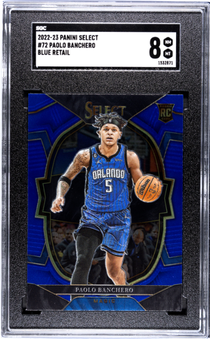 2022-23 Panini Select #72 Paolo Banchero Blue Retail RC SGC 8 — Front