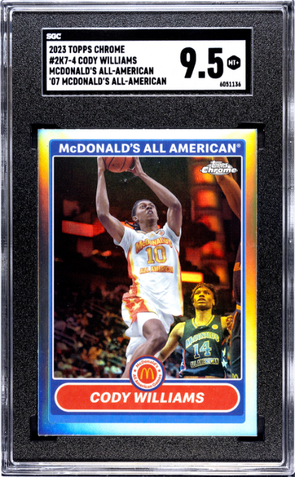 2023 Topps Chrome Mcdonald's All-American #2K7-4 Cody Williams '07 Design SGC 9.5 — Front