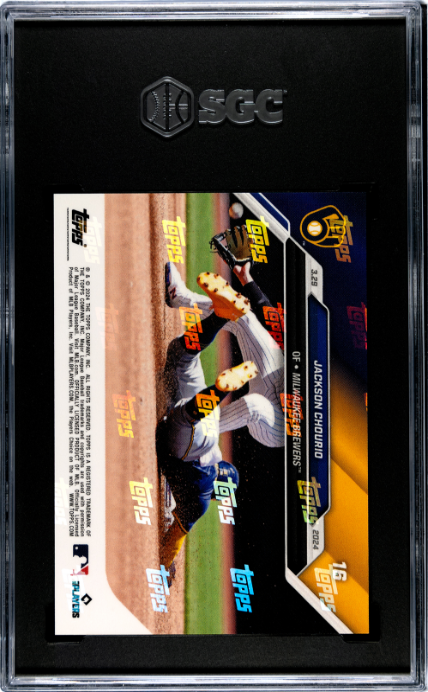 2024 Topps Now #16 Jackson Chourio RC SGC 8.5 — Back