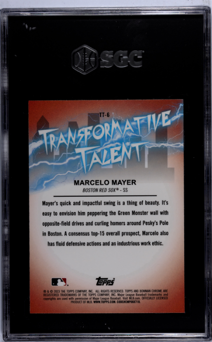2023 Bowman Draft #TT-6 Marcelo Mayer Transformative Talent SGC 9.5 — Back
