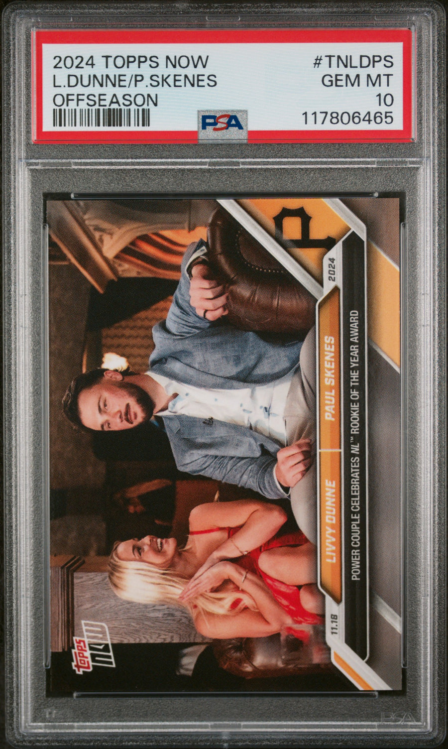 (6)2024 Topps Now Offseason #TNLDPS L.Dunne/P.Skenes PSA 10 — Front