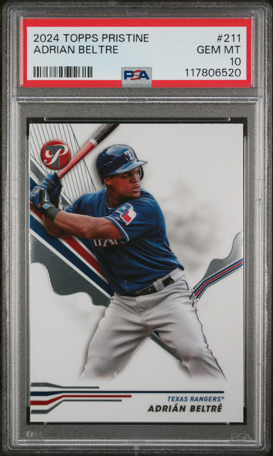 2024 Topps Pristine #211 Adrian Beltre PSA 10 — Front