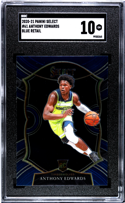 2020-21 Panini Select #61 Anthony Edwards Blue Retail RC SGC 10 — Front