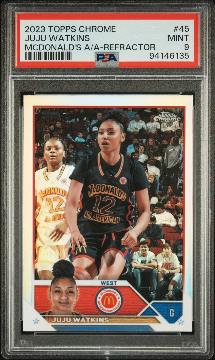 2023 Topps Chrome Mcdonald'S All-American #45 Juju Watkins Refractor PSA 9 — Front
