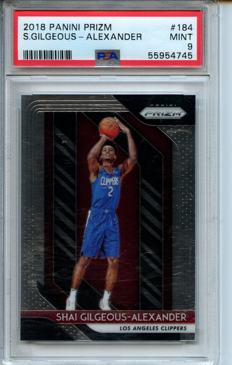 2018 Panini Prizm #184 S.Gilgeous-Alexander PSA 9 — Front