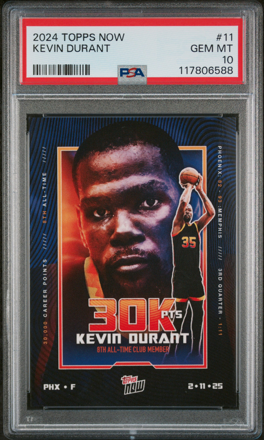 2024 Topps Now #11 Kevin Durant PSA 10 — Front