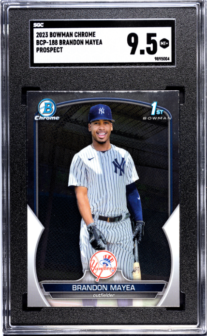 2023 Bowman Chrome #BCP-188 Brando Mayea Prospect SGC 9.5 — Front