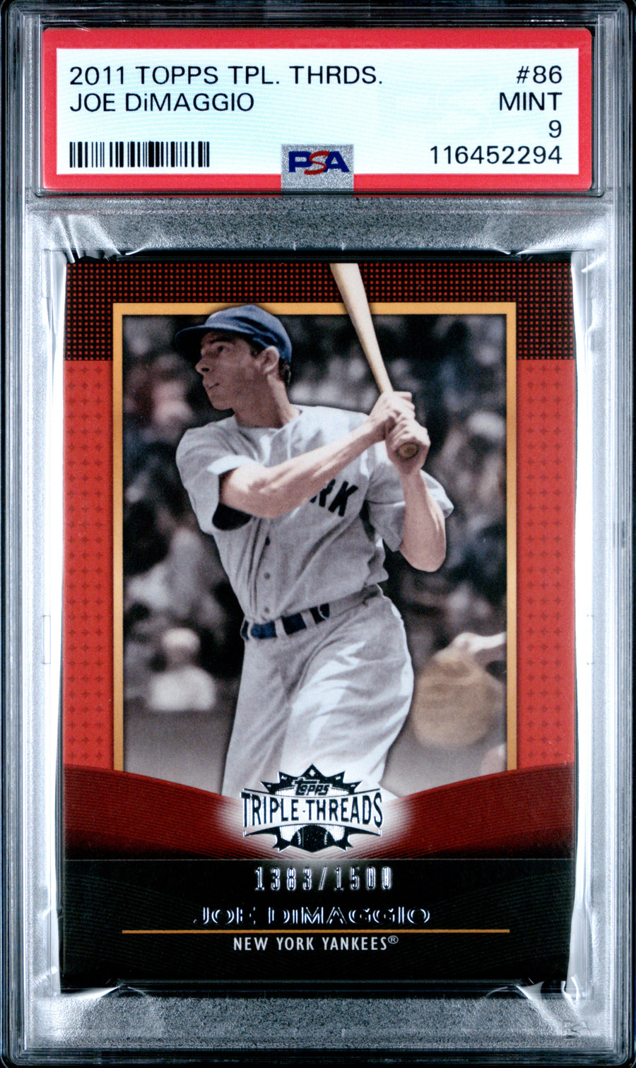 2011 Topps Triple Threads #86 Joe Dimaggio PSA 9 — Front