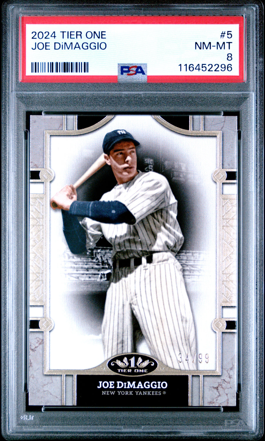 2024 Topps Tier One #5 Joe Dimaggio PSA 8 — Front