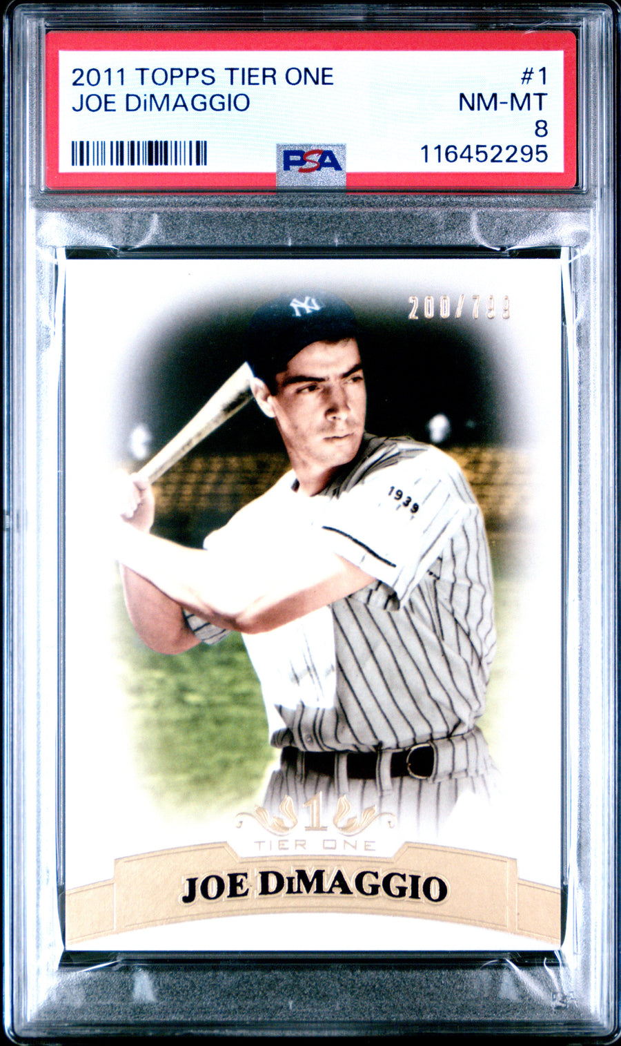 2011 Topps Tier One #1 Joe Dimaggio PSA 8 — Front