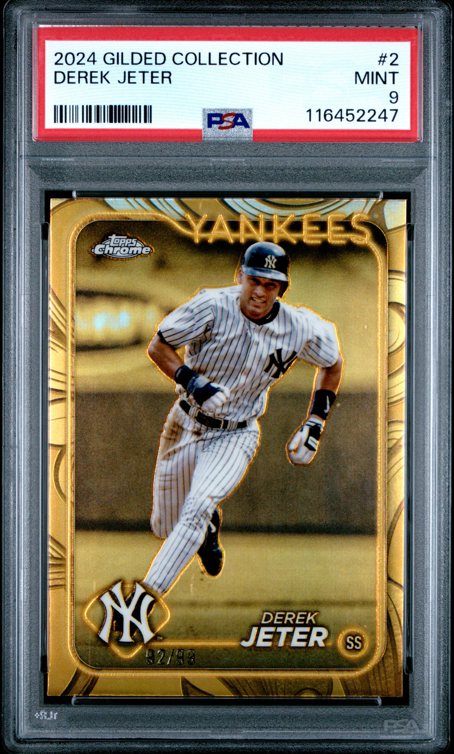 2024 Topps Gilded Collection #2 Derek Jeter PSA 9 — Front