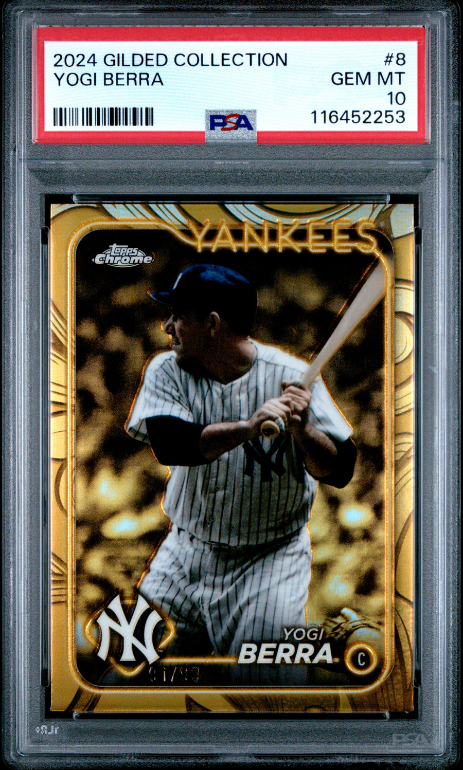 2024 Topps Gilded Collection #8 Yogi Berra PSA 10 — Front
