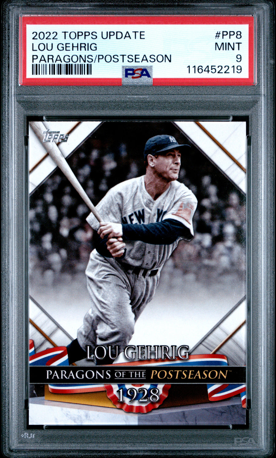 2022 Topps Update #PP8 Lou Gehrig Paragons/Postseason PSA 9 — Front