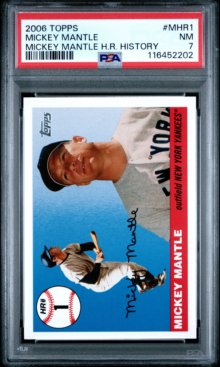 2006 Topps Mickey Mantle Home Run History #MHR1 Mickey Mantle PSA 7 — Front