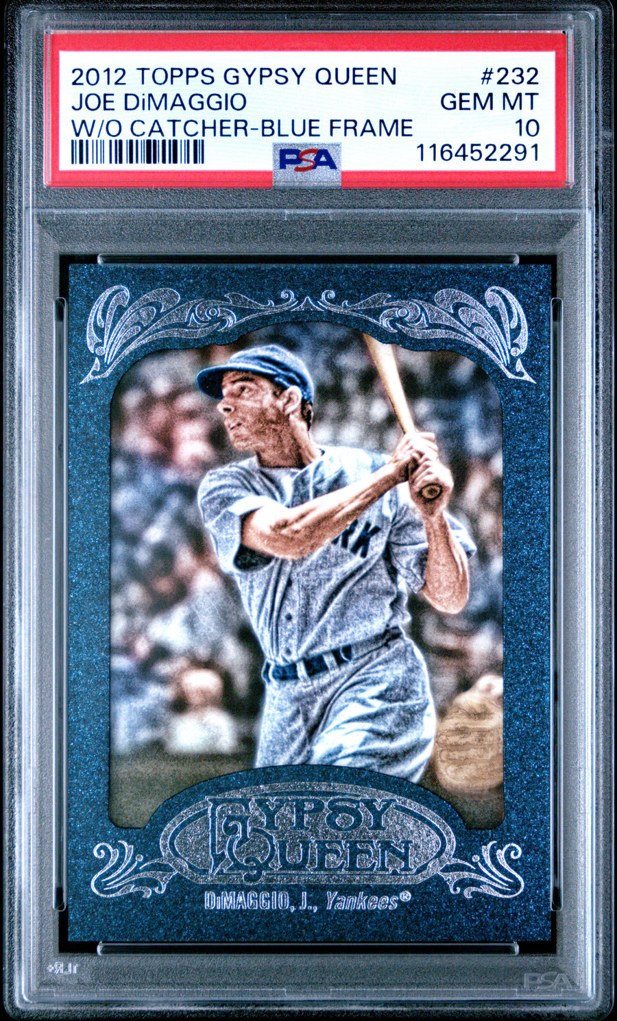 2012 Topps Gypsy Queen #232 Joe Dimaggio W/O Catcher-Blue Frame PSA 10 — Front