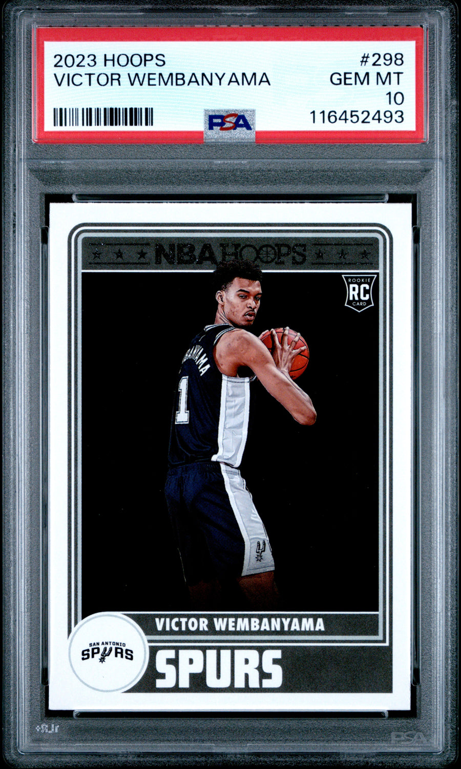2023 Panini NBA Hoops #298 Victor Wembanyama RC PSA 10 — Front
