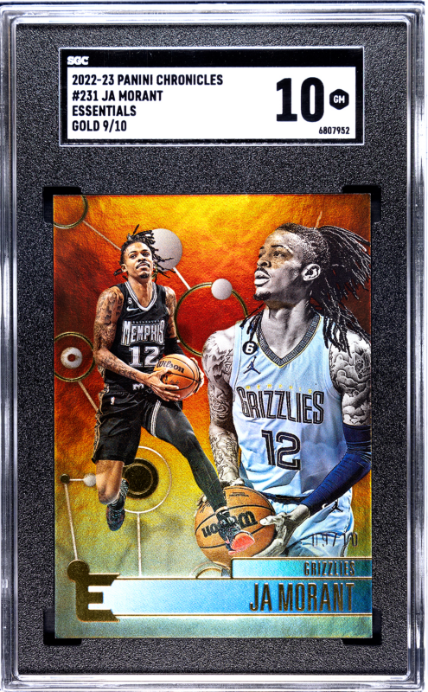 2022-23 Panini Chronicles #231 Ja Morant Essentials Gold SGC 10 — Front