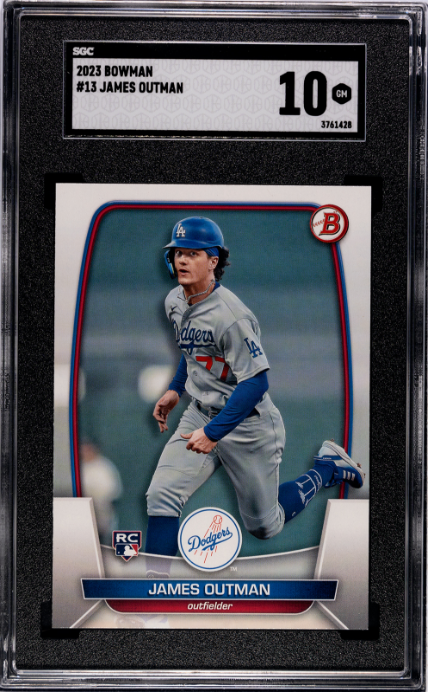 2023 Bowman #13 James Outman RC SGC 10 — Front