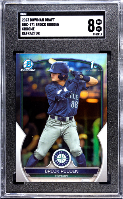 2023 Bowman Draft #BDC-171 Brock Rodden Chrome Refractor SGC 8 — Front