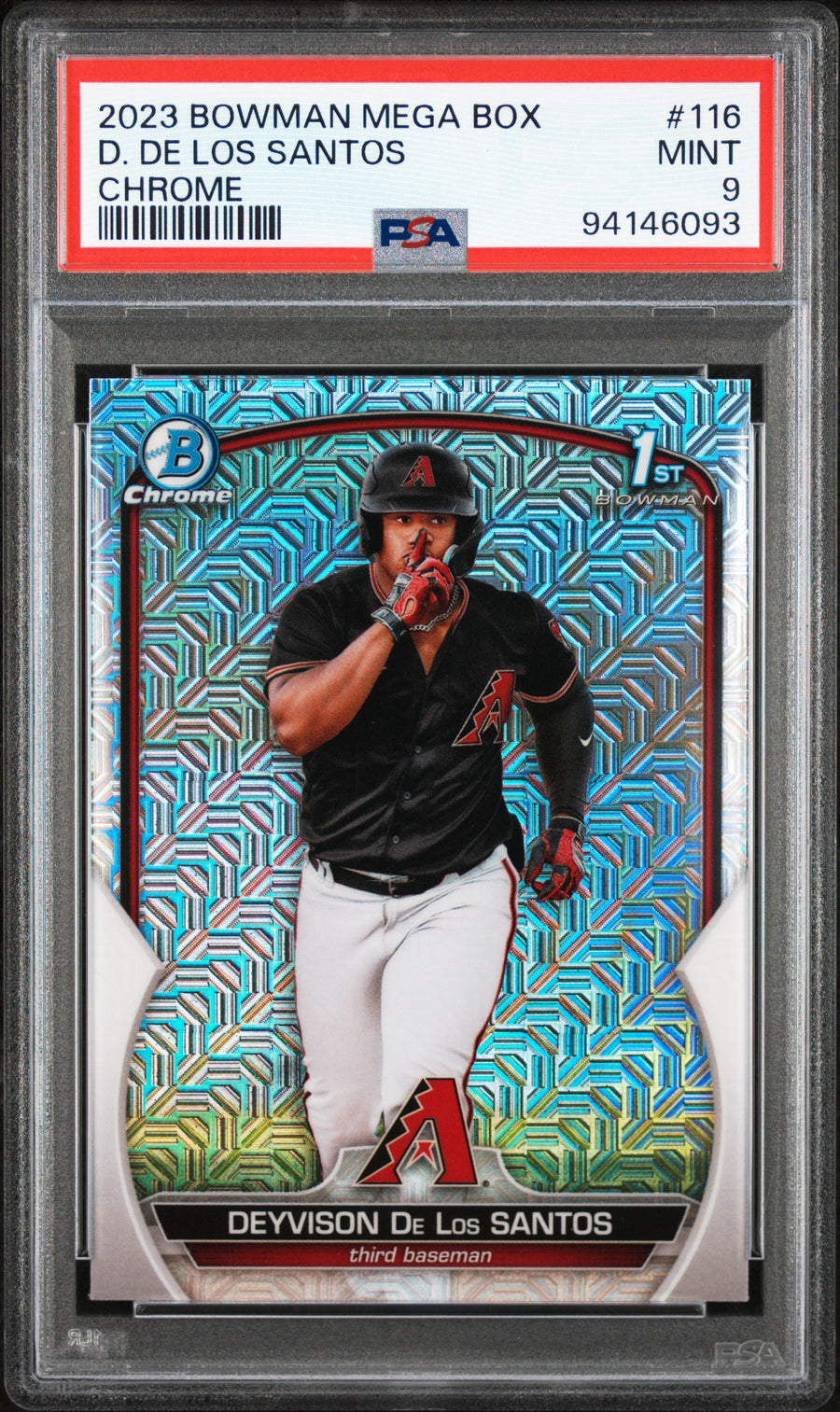 2023 Bowman Mega Box Chrome #116 D. De Los Santos Chrome PSA 9 — Front