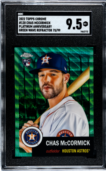 2022 Topps Chrome Platinum Anniversary #128 Chas Mccormick Green Wave Ref. RC SGC 9.5 — Front