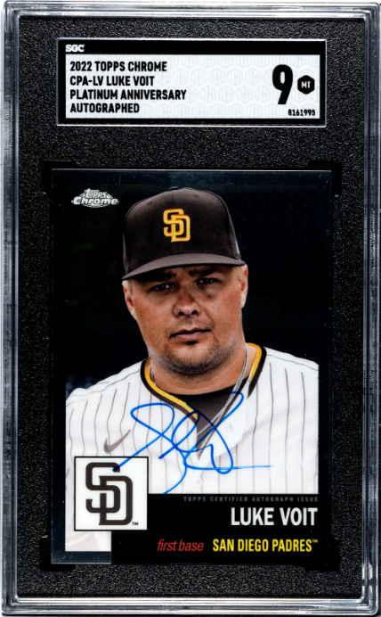 2022 Topps Chrome Platinum Anniversary #CPA-LV Luke Voit Autographed SGC 9 — Front