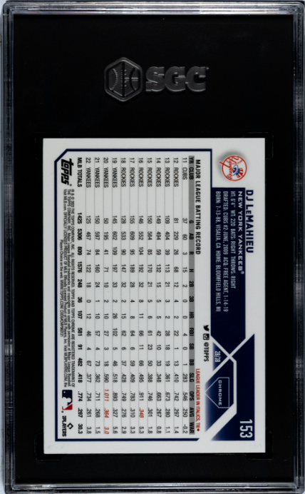 2023 Topps Chrome #153 Dj Lemahieu Green Wave Refractor SGC 9.5 — Back
