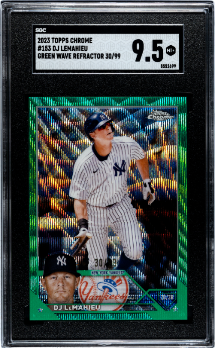 2023 Topps Chrome #153 Dj Lemahieu Green Wave Refractor SGC 9.5 — Front