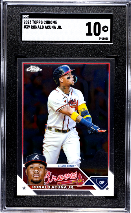 2023 Topps Chrome #39 Ronald Acuna Jr. SGC 10 GM — Front