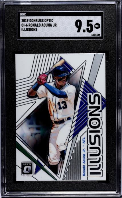 2019 Donruss Optic #OI-6 Ronald Acuna Jr. Illusions SGC 9.5 — Front