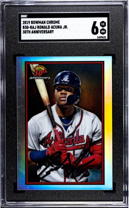 2019 Bowman Chrome #B30-RAJ Ronald Acuna Jr. 30th Anniversary SGC 6 — Front