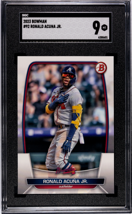 2023 Bowman #92 Ronald Acuna Jr. SGC 9 — Front