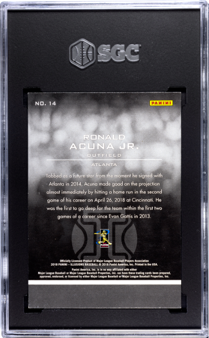 2018 Panini Illusions #14 Ronald Acuna Jr. RC SGC 8.5 — Back