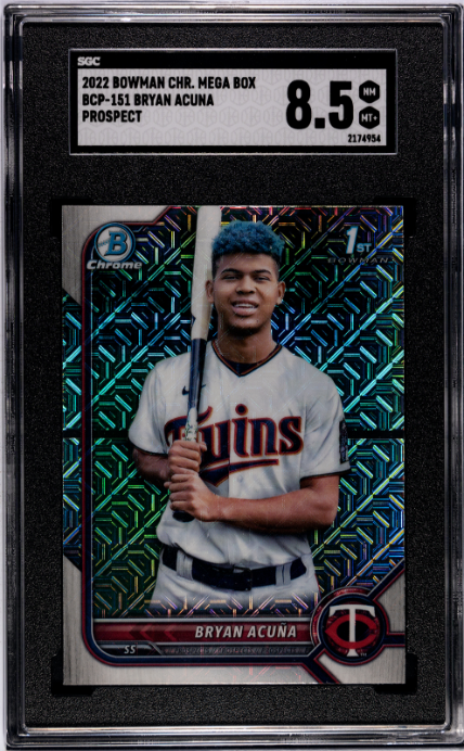 2022 Bowman Chrome Mega Box #BCP-151 Bryan Acuna Prospect SGC 8.5 — Front