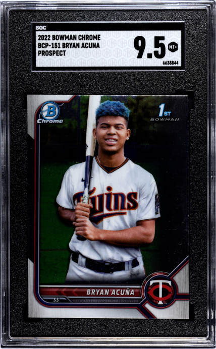 2022 Bowman Chrome #BCP-151 Bryan Acuna Prospect SGC 9.5 — Front