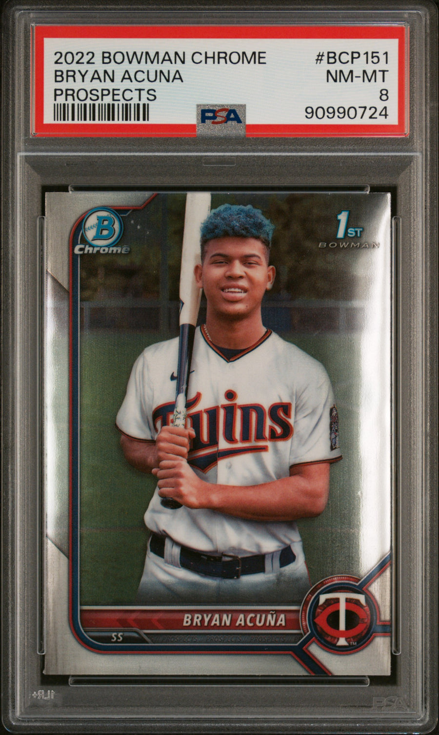 2022 Bowman Chrome Prospects #BCP151 Bryan Acuna Prospects PSA 8 — Front