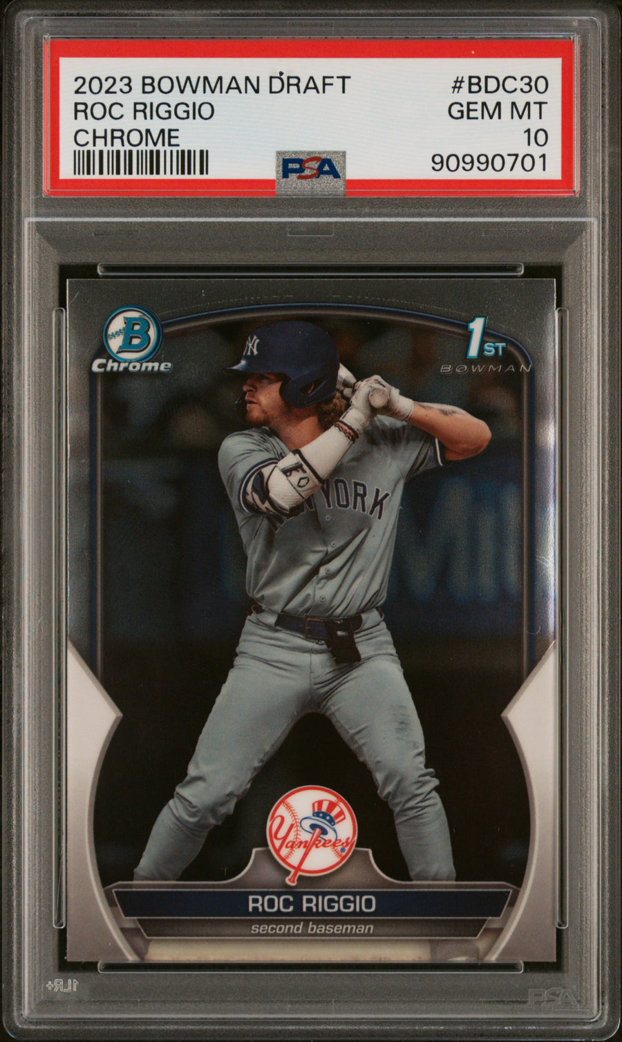 2023 Bowman Draft #BDC30 Roc Riggio Chrome PSA 10 — Front