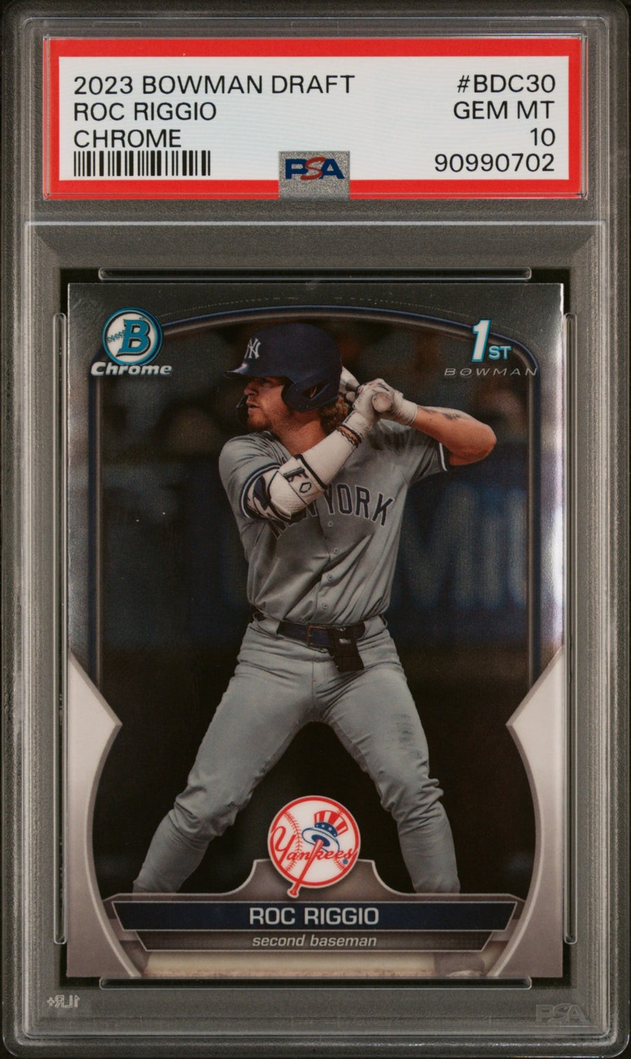 (1)2023 Bowman Draft #BDC30 Roc Riggio Chrome PSA 10 — Front
