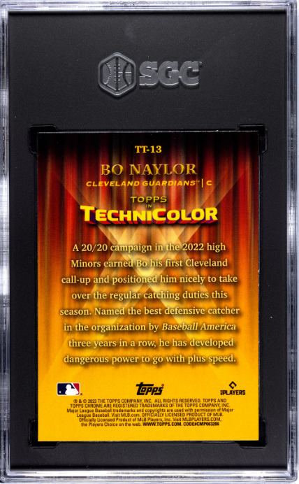 2023 Topps Chrome #TT-13 Bo Naylor Technicolor RC SGC 10 — Back