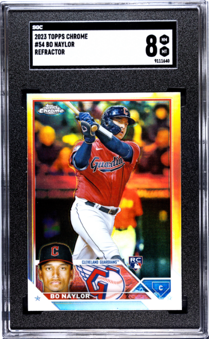 2023 Topps Chrome #54 Bo Naylor Refractor RC SGC 8 — Front