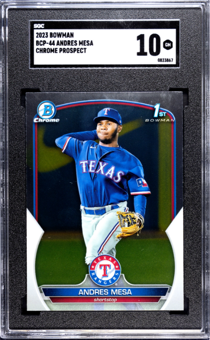 2023 Bowman #BCP-44 Andres Mesa Chrome Prospect SGC 10 — Front