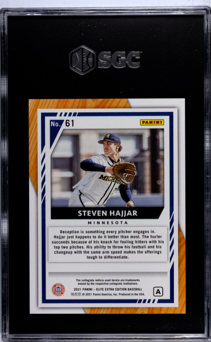 2021 Panini Elite Extra Edition #61 Steven Hajjar Prime Numbers A SGC 10 — Back