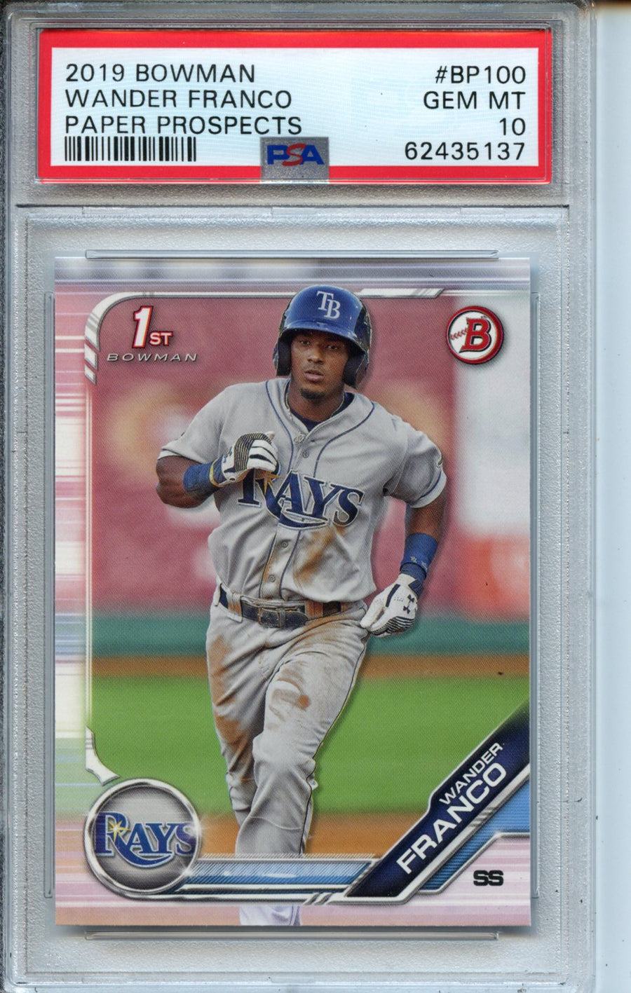 2019 Bowman Paper Prospects #BP100 Wander Franco Paper Prospects PSA 10 — Front