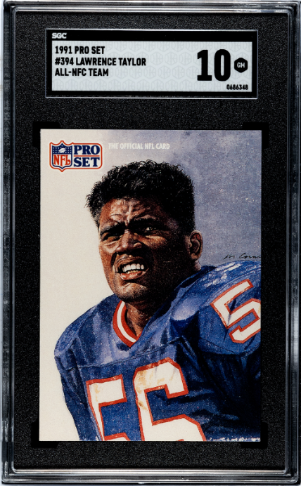 1991 Pro Set #394 Lawrence Taylor All-NFC Team SGC 10 — Front