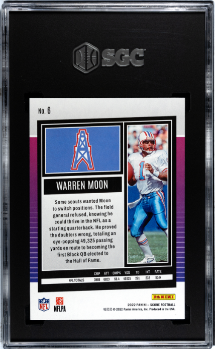2022 Panini Score #6 Warren Moon SGC 10 — Back